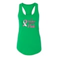 thumbnail image 2 of In October We Wear Pink Awareness Ladies Racerback Tank Top, Kelly, Medium, 2 of 3