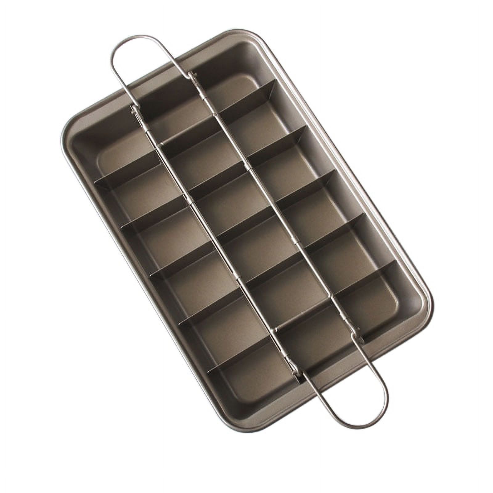 18-Hole Non-Stick Brownie Pan With Dividers – Carbon Steel Baking Mold, 12.2x7.9x2 Inches, Fast Heat Transfer - View #2