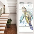 thumbnail image 2 of Designart 'Blue Sea Turtle Illustration ' Multipanel Animal Metal Wall Art, 2 of 4