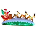 thumbnail image 3 of Adorno navideño inflable de Papá con renos, 3 metros de largo, ideal para fiestas y festivales navideños. Fácil de instalar., 3 of 8