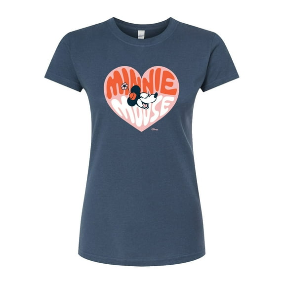 Disney - Minnie Mouse - Retro Heart - Juniors Fitted Graphic T-Shirt