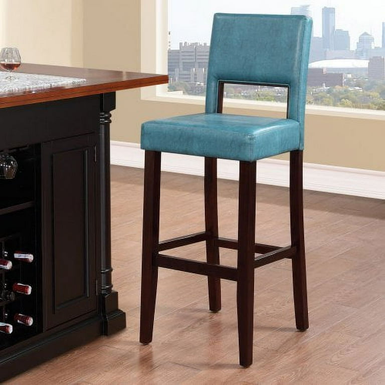 Linon Vega Full Back Wood Bar Stool 30