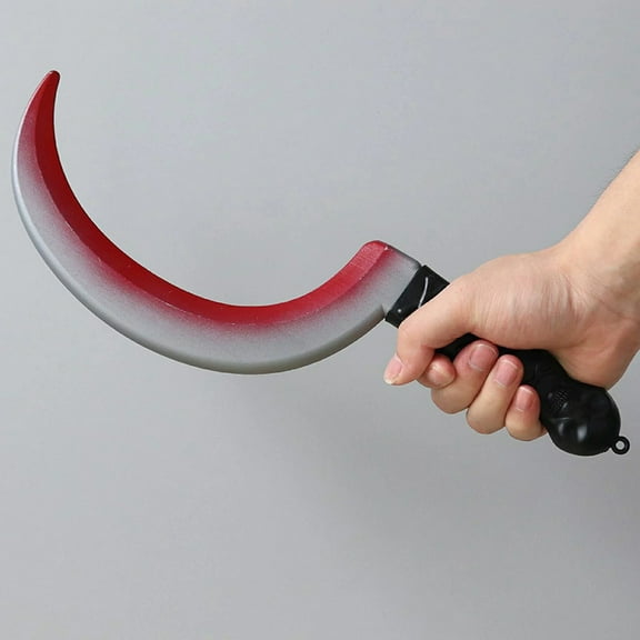 16 Inch Halloween Decor Plastic Imitation Sickle for Halloween,Halloween Pathway Decor for Outdoor Halloween Yard Display(A)