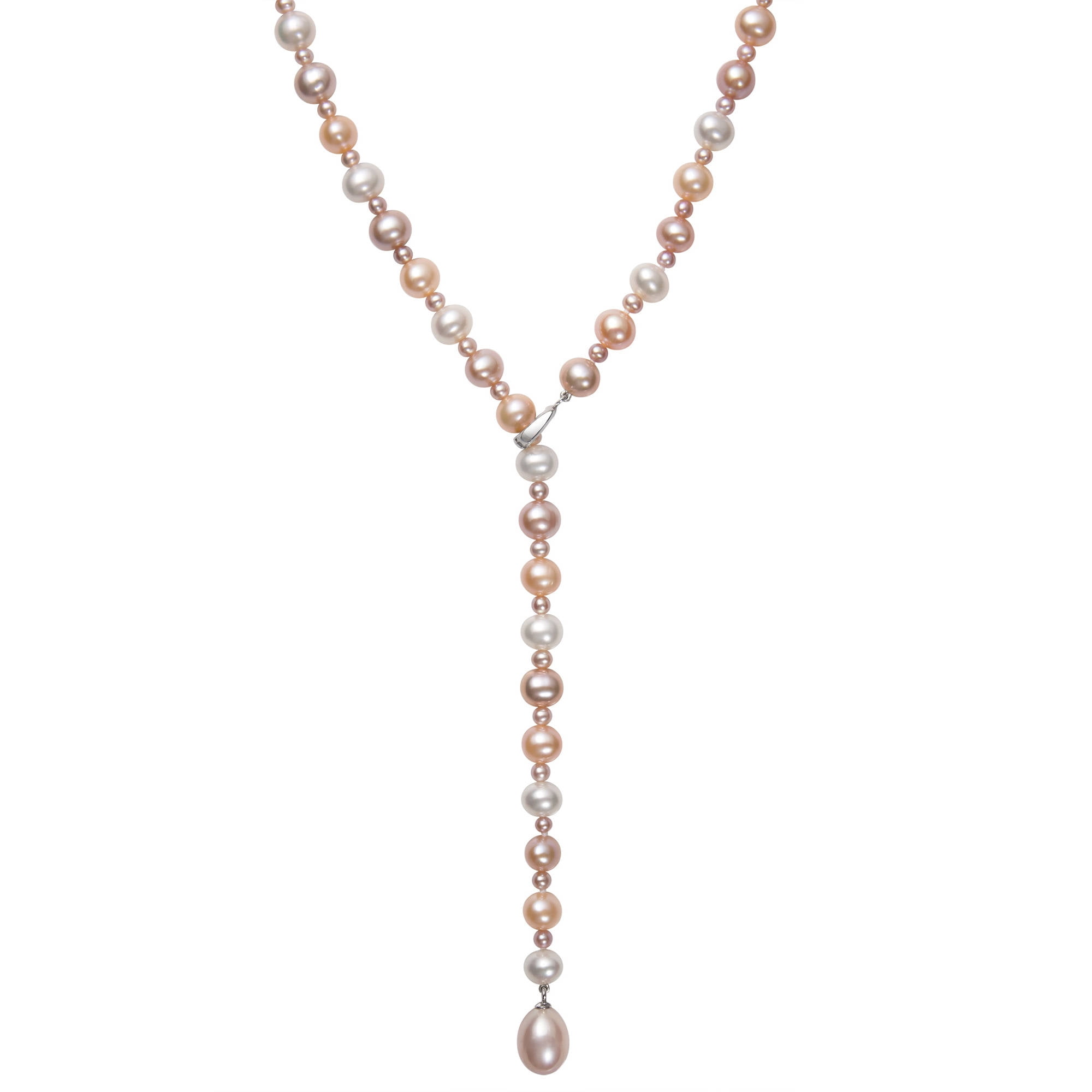 3-9.5mm Natural Multi-Colored Cultured Freshwater Pearl Y-Shaped Lariat Necklace, 21" by China Pearl