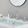 thumbnail image 3 of Chrome Bathroom Sink Faucet 2Handle 3 Hole Widespread Basin Mixer Faucet w/Drain, 3 of 13