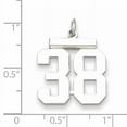 thumbnail image 2 of Sterling Silver Rhodium-plated Medium Polished Number 38 Charm QMS38 (21mm x 16mm), 2 of 2