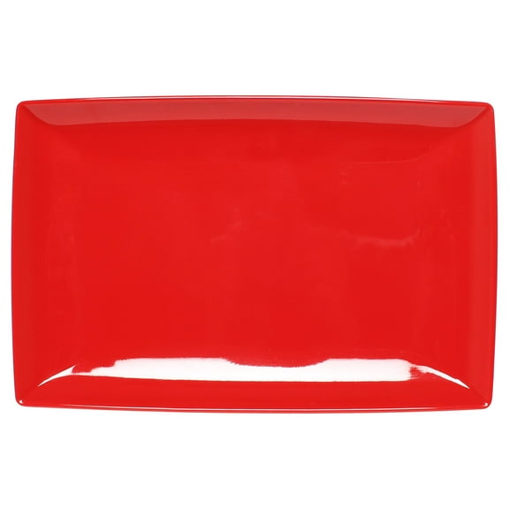 Excellante 12 1/2" x 8" tray, 1 1/8" deep, Pure Red extra heavy weight melamine dinnerware collection, comes in dozen