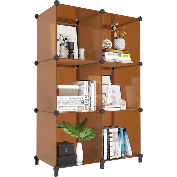 6-Cube Storage Organizer, Closet Organizer Storage Shelf Bookcase Bookshelf with Metal Hammer, Storage Cubes Organizer Cabinet for Kids, Closet, Bedroom, Bathroom, (11.8x11.8x11.8 inch)