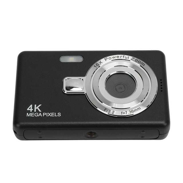 Cámara Digital, Cámara De Vlogging 4K De 50 MP Con Zoom De 16x, Cámara Digital Compacta De Apuntar Y Disparar Con Pantalla De 2,4", Cordón, Cable De Carga Para Adolescentes