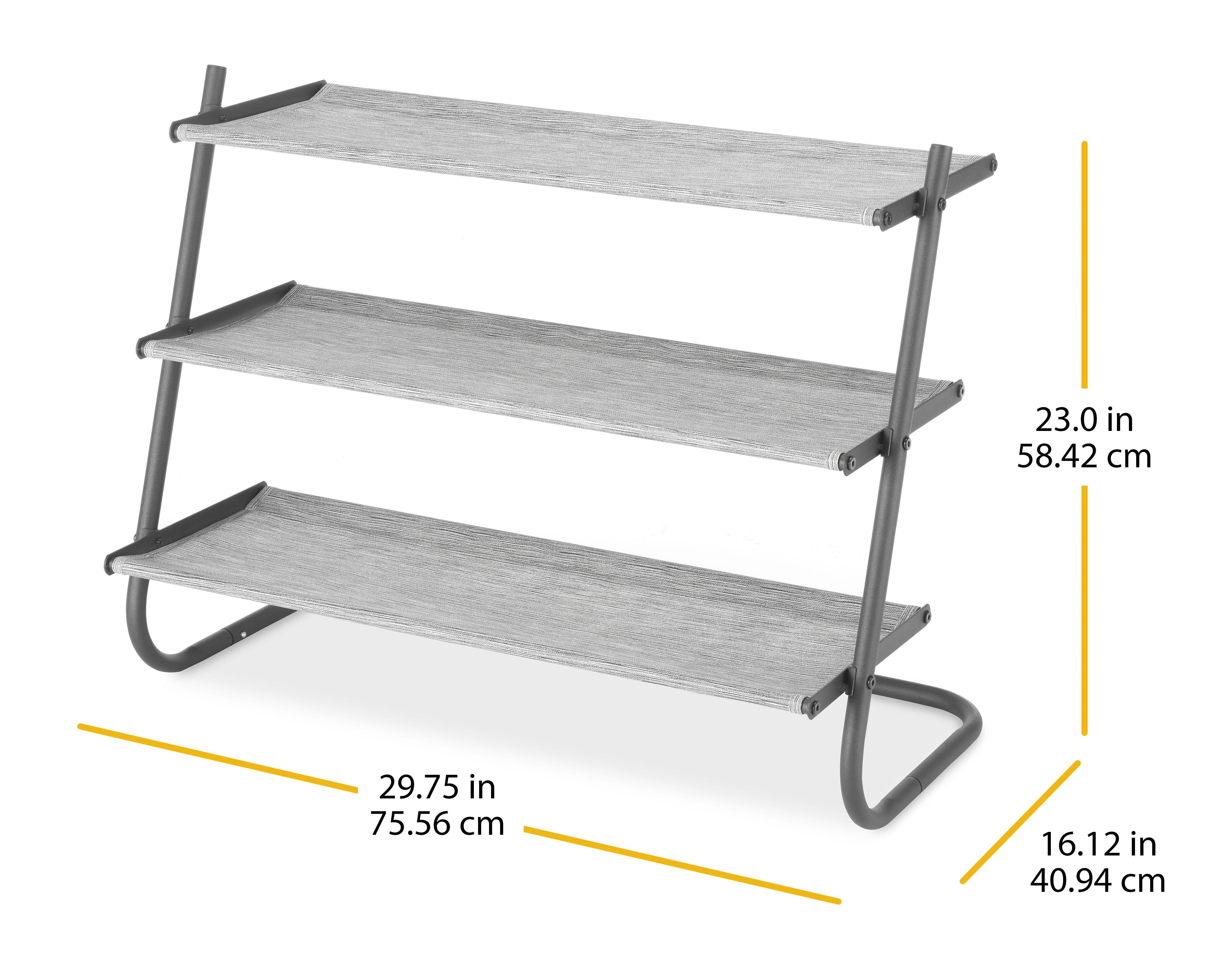 Whitmor 3-Tier Closet Shoe Rack, Space Saving Shoe Shelf, 12-Pair Capacity, Matte Black