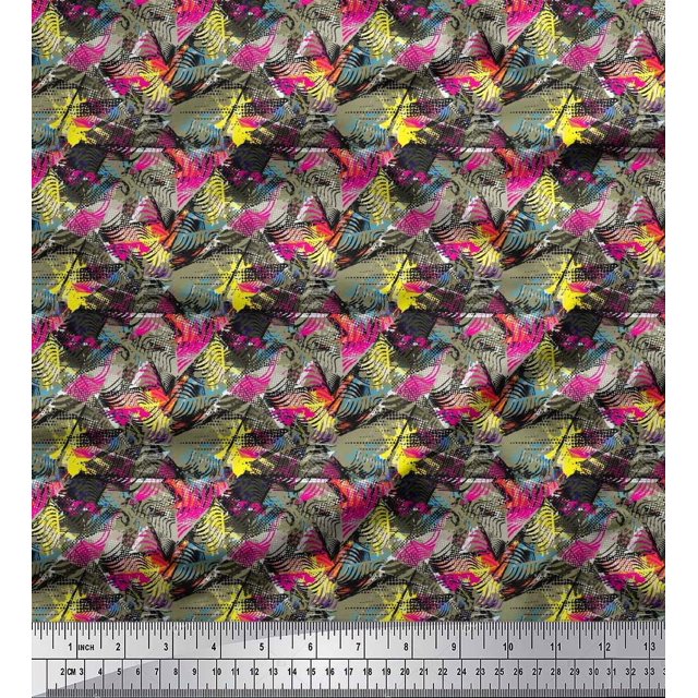 Soimoi polyester Crepe Fabric Animal Skin Abstract Fabric Prints By Yard 42 Inch Wide