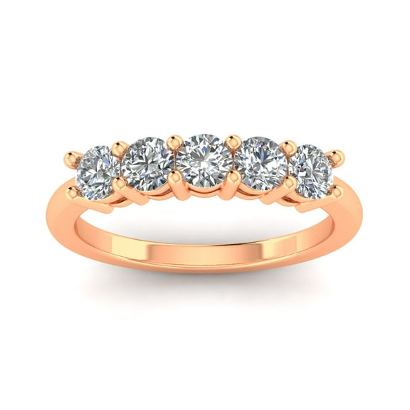1.00ctw Diamond Five Stone Band in 14k Rose Gold (G-H, I2)