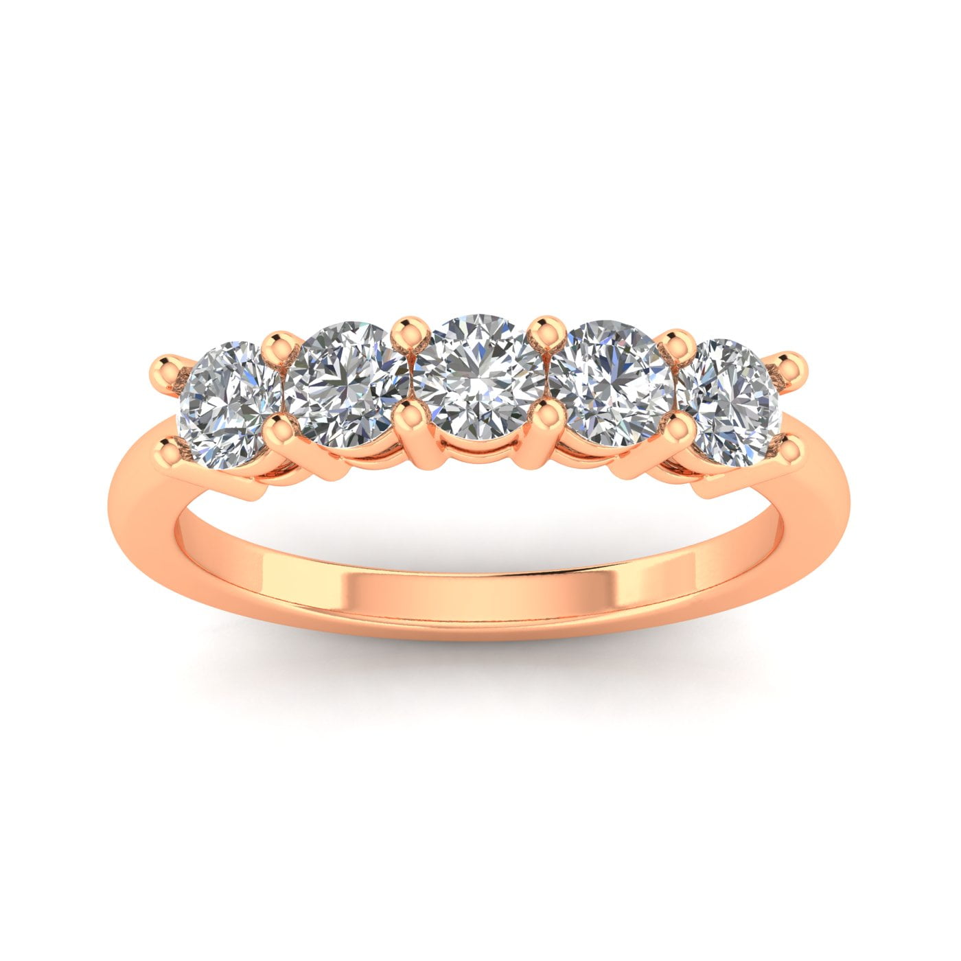 1.00ctw Diamond Five Stone Band in 14k Rose Gold (G-H, I2)