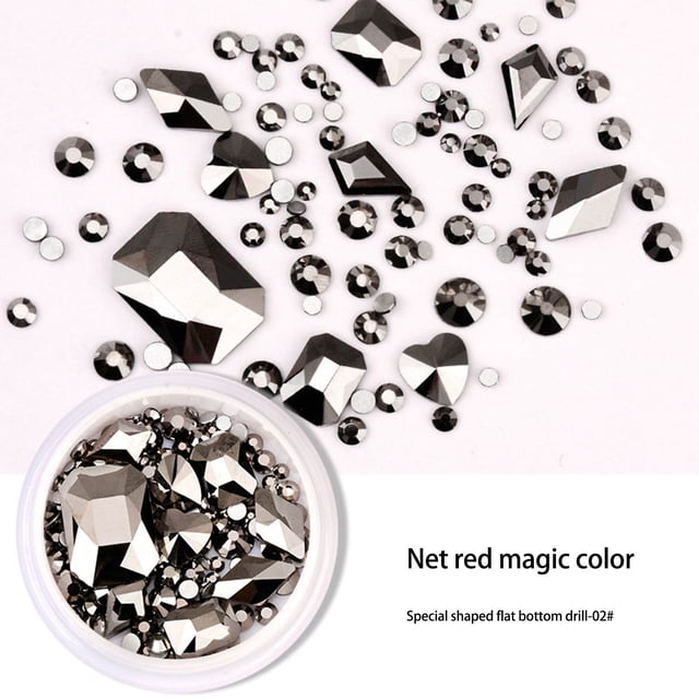Today Discount Naittoop Nail Jewelry Big Diamond Water Drop Flat Bottom Diamond Rhinestone Mixed Set Box