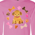 thumbnail image 3 of Inktastic Cute Puppy Valentine with Hearts and Bones Long Sleeve T-Shirt, 3 of 4