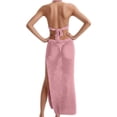 thumbnail image 3 of Womens Crochet Beach Cover Up Dress V-Neck Sleeveless Long Knit Halter Backless Bikini Wrap with Cut-Out, Summer Swimwear Cover Ups, 3 of 7