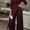Wine Red, variant on ZOELNIC Women's Elegant One Shoulder Long Sleeves Split Wide Leg Pants Clubwear Party Dressy Jumpsuits, S