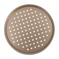 thumbnail image 1 of 1pc Non-stick Carbon Steel Pizza Pan Practical Pizza Tray Baking Tool (Golden), 1 of 7