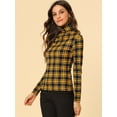thumbnail image 2 of INSPIRE CHIC Blouse Décontractée à Carreaux pour Femme à Col Roulé Ajustée à Manches Longues, 2 of 6