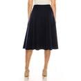 thumbnail image 4 of Women's Plus Size Classic Solid Flared Lightweight Midi A-line Skirt, 4 of 6