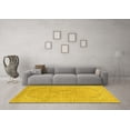 thumbnail image 3 of Ahgly Company Machine Washable Indoor Round Abstract Yellow Modern Area Rugs, 7' Round, 3 of 4