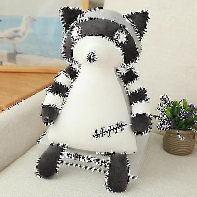 Peluche Raton Laveur Mignon 50 cm Poupée Petit Panda Jouet en Peluche (Noir)