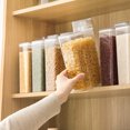 thumbnail image 3 of LIFKOME 1Pack Transparent Cereal Storage Container Food Storage Square Kitchen Canisters, 3 of 8