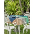 thumbnail image 3 of Outdoor Table Cloth with Umbrella Hole and Zipper, Teal Ombre Coastal Waterproof Round Tablecloth 60 Inch, Summer Nautical Beach Ocean Seaside Washable Table Cover for Outside Party Patio Picnic, 3 of 8