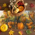 thumbnail image 2 of Table Runner Dresser Scarves 60 Inch Long,Autumn Country Nature Scenery Linen Dining Table Runners, 2 of 9