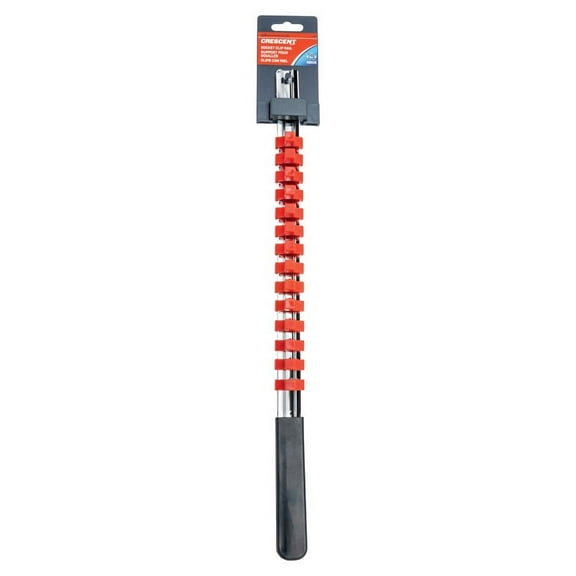 Crescent 17-1/2 in. L x 3/8 in. SAE with 14 Clips Socket Rail 15 pc.