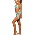 thumbnail image 4 of INSPIRAR CHIC Conjuntos de Bikini de 3 Piezas con Tie Dye para Mujeres, Trajes de Baño con Halter y Triángulo, con Faldas de Playa y Pareos, Traje de Baño Grande Verde, 4 of 5