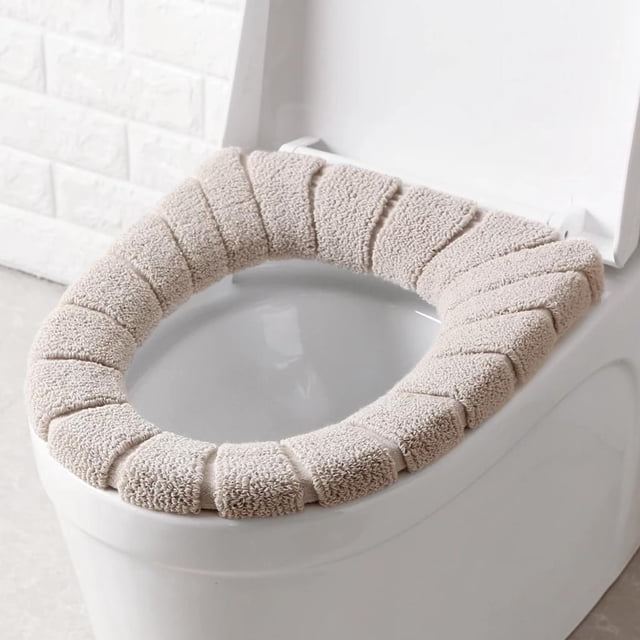 Alfombrilla de baño de vellón coral suave para mayor calidez y comodidad Funda de asiento de inodoro de terciopelo acogedor para invierno