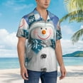 thumbnail image 5 of Balery Christmas Snowman In The Snow Print Men's Hawaiian Shirts Short Sleeve Beach Shirt Relaxed Fit Vacation Button Down Shirts-XX-Large, 5 of 9