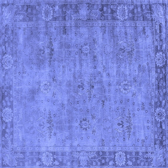 Ahgly Company Indoor Square Oriental Blue Industrial Area Rugs, 5' Square