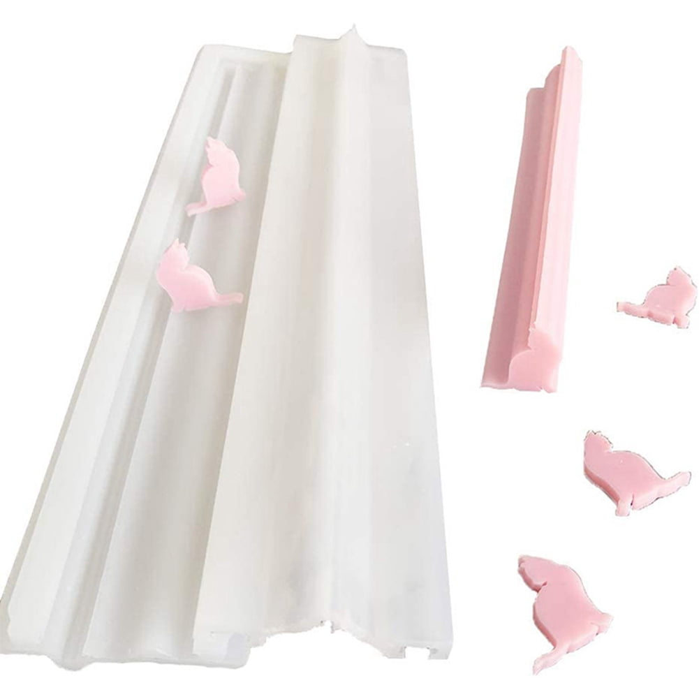 2Pcs Tube Column Silicone Soap Candle Mold Embed Soap Making Supplies Silicone Mold - Little Cat & Bird Shaped