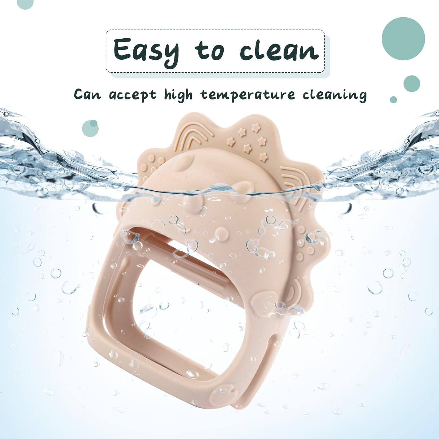 Silicone Baby Teether Toy for Infants 3+ Months, BPA Free Anti-Drop Silicone Mitten Teething Toy for Soothing Sore Gums, Baby Chew Toys for Sucking Needs