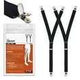 thumbnail image 1 of Hold'Em Premium Shirt Stays Ultra Soft Elastic with Extra Sturdy Strong Metal Clips Y-Style, Black, 1 of 1