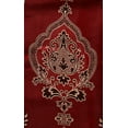 thumbnail image 4 of Luxury Jacquard Curtain Panel with Attached Waterfall Valance, 54 by 84-Inch ALEXA Burgundy (2-Panels), 4 of 6
