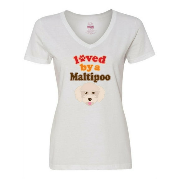 Inktastic Maltipoo Dog Gift Poodle Maltese Women's V-Neck T-Shirt