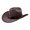 coffee, variant on Men's Classic Western Felt Hat: Vintage Wide Brim with Metal Bull Head Belt for Party, Outdoor