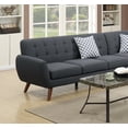 thumbnail image 2 of New Retro & Modern Ash Black Color Classic Sectional Sofa Loveseat Wedge Couch Living Room Furniture Linen Like Fabric Cushion Pillows, 2 of 5