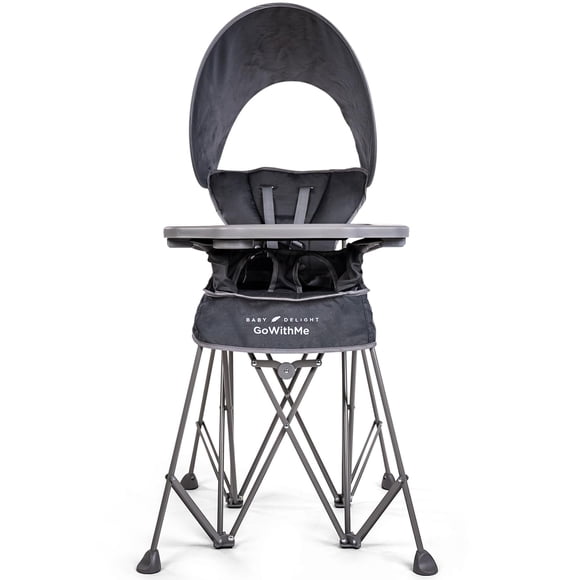 Baby Delight Go with Me Uplift Silla alta portátil de lujo | Toldo para el sol | Interior y exterior | Gris