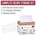 thumbnail image 2 of Caja para recetas SENSORY4U de madera con diseño de flores silvestres, tarjetas y separadores, 2 of 7