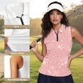 thumbnail image 5 of Aplkyhs Pink Glitter Women's Golf Shirt and Sun Visor Hat Set Sleeveless Collared Racerback Quick Dry Moisture Wicking Fabric Adjustable UV Protection Sun Visor for Golf,Running,Outdoor Activities, 5 of 7