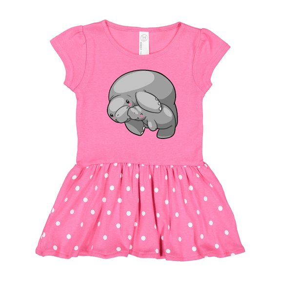 Inktastic Cute Manatee Family Girls Toddler Dress
