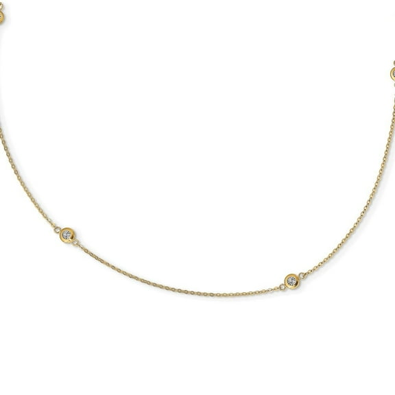 Diamond2Deal 14K Two-Tone Gold Polished Diamond-Cut Cable Chain Necklace for Men 20"