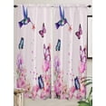thumbnail image 5 of Pink Flower Living Room Curtains 2 Panel, Spring Floral Butterflies Birds Elegant Pastoral Cafe Window Treatment, Extra Long Farmhouse Bedroom Bathroom Kitchen Curtains Drapes 104"x72", 5 of 6