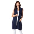 thumbnail image 1 of Chaleco ligero tejido con bolsas color Azul Marino AMAD Casual para mujer Talla L, 1 of 5