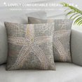 thumbnail image 3 of Chilfamy Tan Starfish Pillow Covers Coastal Beachy Nautical Throw Pillow Home Decor for Bedroom Living Room Sofa Linen Decorative Pillowscase Square Cushion Cover White, 3 of 5