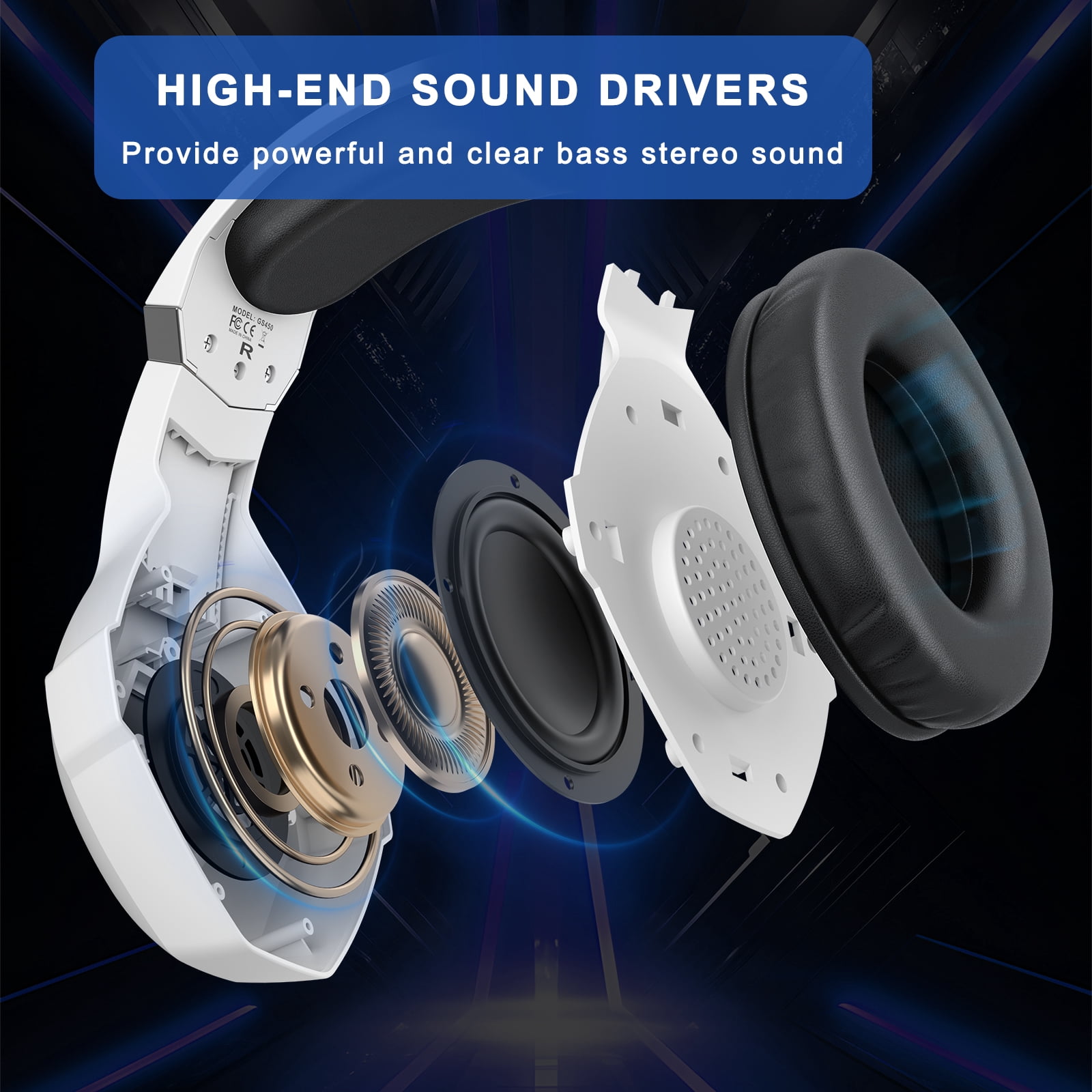 Wired Gaming Headsets for PS4 PS5 Switch Xbox One PC with 3.5MM,RGB Light, Noise Canceling Mic,Surround Sound,Over Ear Muffs Gaming Headphones,White